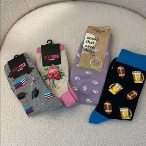 Hot Sox Women's Assorted Socks - Gray, Pink, Purple